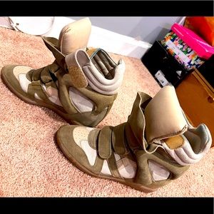 Tan Isabel Marant sneaker wedge shoes size 41